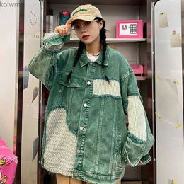 Women's Jackets Big Size S-4XL Denim Jacket Women 2022 Autumn Casual Loose Jean Jackets Ladies Fashion Frayed Burrs Denim Coats Female Outwear YQ240115