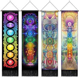 Seven Chakra TapestryChakras Wall Hanging Tree Of Life Tapestry Yoga Meditation Tapestries for Bedroom Living Room Decor 240115