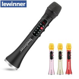 Microphones Lewinner L1098 karaoke Microphone 30W Professional Wireless Bluetooth Mic Handheld Portable Speaker support mobile phone live