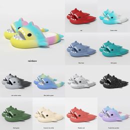 new designer sandels shark slippers summer mens sliders men women rainbow slides pink blue grey memory sandals soft thick cushion slipper cloud slide indoor shoes