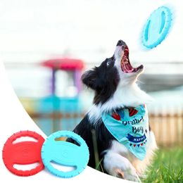 Dogs Funny Silicone Flying Saucer Dog Cat Toy Dog Game Flying Discs Resistant Chew Dog Toys TPR Water Floating Sound Frisbee Interactive Play Large Dog Pet Supplies