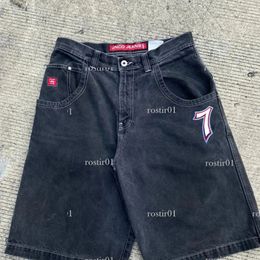 Mens jnco shorts jeans for mens Y2k Streetwear Hip Hop Boxing Gloves Graphic Print Baggy Black Pants Men Women Harajuku Gothic Wide Trouser