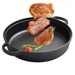 Pans Cast Iron Skillet Pan With Double Handle For Stove Tops Oven Grill Induction Or Campfire 12"Camping Frying Cookware Saucepan