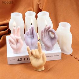 Craft Tools I LOVE YOU Gesture Hand Candle Moulds Middle Finger Soap Resin OK YES Silicone Mould For Handmade Aromatherapy Gypsum YQ240115