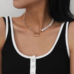Chains Vintage Temperament Mixed Necklace Simple And Cool Pearl Alloy Female Fashion Women's