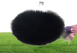 11cm Luxury y Real Fur Ball PomPom 12 Colours Genuine Fur Keychain Metal Ring Pendant Bag Charm Fo-K045-rose5996697