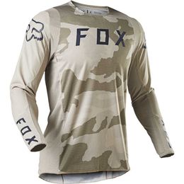 2024 Men's T-shirts Fox New Camouflage Long Sleeved Speed Decelerant Fast Dry Off Road Mountain Motorcycle Cycling Suit Rally