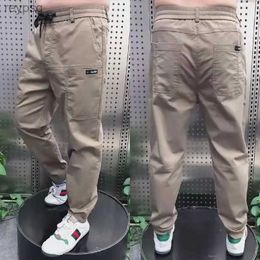 Men's Pants Men's multi pocket pants street clothing sportswear hip-hop high waisted elastic casual executive plus size YQ240115