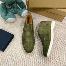 LP Loafers Designer loro piano Shoes loro shoes Open Walk Suede Shoes man Women Leather Shoes Men's High Top Slip on Casual Walking Flats Classic Ankle Boot shoeAVPW