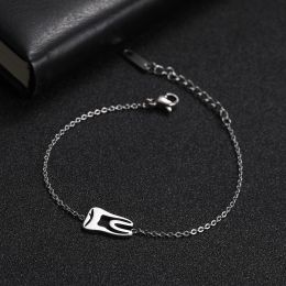 Fashion Dentist Tooth Charm Bracelet 14K White Gold Chain Link Bracelets Pulsera Medical Jewelry Gift for Doctor Nurse