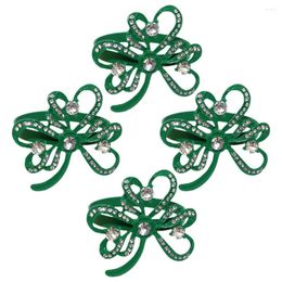 Table Cloth 4 Pcs Birthday Decoration For Girl Shamrock Napkin Rings Elegant Clasps Plant Holiday