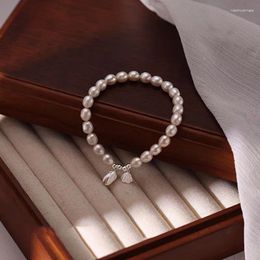 Link Bracelets Pearl Bracelet Girls' Light Luxury Small Group Exquisite Lotus Peng Girlfriend Jewellery Birthday Gift Simple