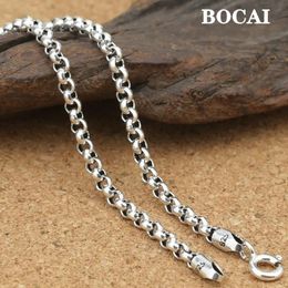 Necklaces Bocai Real S Sier Jewelry 2021 Trend 3mm Matching Chain Classic Necklace for Men and Women Sweater Chain