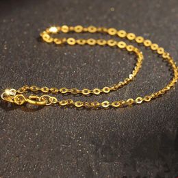 LABB Real 18K Gold Bracelet Pure Au750 Flash O Plain Chain DIY Simple Small Fresh Bracelet Women's Boutique Jewellery Gift B0056240115