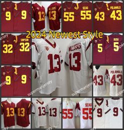 USC Trojans Southern California Football Jersey NCAA College Reggie Bush Troy Polamalu Caleb Williams Addison Dye Jones Tuipulotu Gentry Lee Bullock Brown