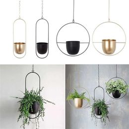 Metal Iron Hanging Flower Pot Decorative Swinging Flower Basket Wall Hanging Flower Pot Decorative Hanging Basket Wall Mount 21102296k