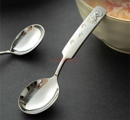 Spoons Cartoon Children's Spoon Grade 18/10 Stainless Steel Short Handle Eating Soup