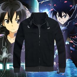 Japanese Anime SAO Sword Art Online Kirito Kirigaya Kazuto Cosplay Costume Coat Jacket284b