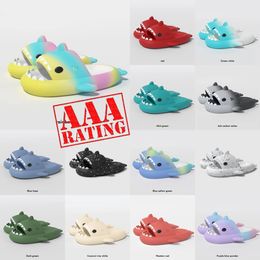 new foam runners designer shark slippers summer sliders men women kids slides pink blue grey memory foam sandals soft thick cushion slipper cloud slide indoor shoes