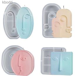 Craft Tools New Nordic Design Silicone Candle Mould Handmade Abstract Human Face Plaster Epoxy Resin Aromath Soap Moulds Home Decor Craft YQ240115