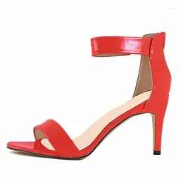 Sandals 2024 Women Pumps 9cm Sexy Open Toe High Heels Buckle Thin Heel Summer Ankle Strap Sandal Party Dress Wedding Shoes