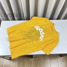 Mens Tshirt Sp5dershirt Designer Shirt Yellow Graphic Tee Man Hoodie 555 Printing Women High Quality Short Sleeve Free People Clothing Crew NeckEIH0EIH0 EIH0