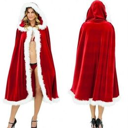 Womens Kids Cape Halloween Costumes Christmas Clothes Red Sexy Cloak Hooded Cape Costume Accessories Cosplay264L