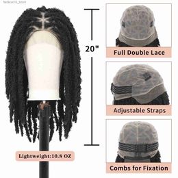 Synthetic Wigs Kalyss 20 Triangle Knotless Butterfly Locs Braided for Women Shoulder Length Braids with Baby Hair Full Double Lace Q240115