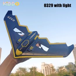 0329 2CH Foam Plane Fixed Wing Glider RC Plane with Light RC Remote Radio Control Drones Airplanes Children Gift Flying Model 240115