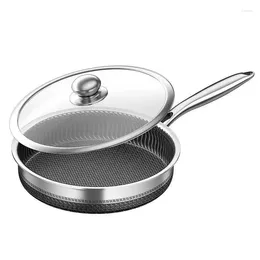 Pans Household Stove Compatible Pan For Frying Eggs Steaks And Pancakes NonStick Stainless Steel