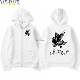 Men's Jackets Rapper Streetwear Hoodie Lil Peep Zipper Jackets Autumn Long Sleeve Zip Up Jacket Fleece Hooded Sweatshirts Hip Hop Y2k SweaterL240115