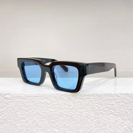 Chunky Square Sunglasses Black/Blue Lens Mens Designer Glasses Sonnenbrille Women Shades Sunnies Gafas de sol UV400 Eyewear with Box