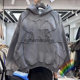 Men's Hoodies Sweatshirts Patchwork Gradient Washed Hoodie Men Women Heavy Fabric Hooded Oversize Pulloversephemeralew