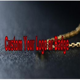 Iced Out Bling bling Zircon Design Custom Logo and badge Cubic Zirconia Letter Pendants Necklace Chain265F