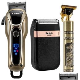 Hair Trimmer Professional Barber Hair Clipper Rechargeable Electric Finish Cutting Hine Beard Trimmer Shaver Cordless Corded 220623 Dr Dhtei