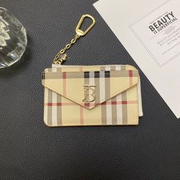 Fashion Ladies Designer Card Bag Keychain Double coin purse Checked Key Men Driving key link bag