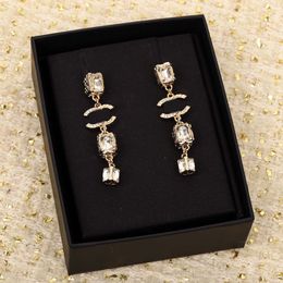 2024 Luxury quality drop earring in 18k gold plated have stamp crystal beads box PS3786A