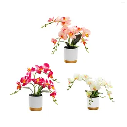 Decorative Flowers Artificial Flower Bonsai Decorations Arrangement Faux Phalaenopsis Orchid