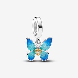 925 Sterling Silver Club 2024 Butterfly Dangle Charms Fit Original European Charm Bracelet Fashion Women Wedding Jewellery Accessories