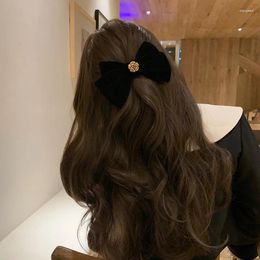 Hair Clips 2024 Valentine'S Day Bow Tiara Camellia Small Fragrance Retro Back Of The Head Spring Clip