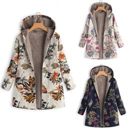 Traf Coat Jacket For Womens Clothing Windbreaker Clothes Winter Printed Hooded Long Sleeve Vintage 240115