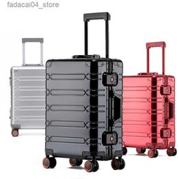 Suitcases All Aluminum-magnesium Alloy Travel Suitcase Unisex Business Rolling Luggage on Wheels Trolley Luggage Carry-Ons Cabin Suitcase Q240115