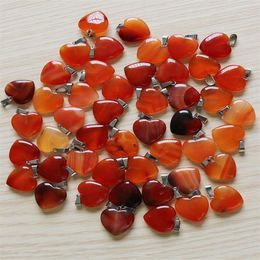 Charms Fashion natural Red Onyx stone Love heart shape stone beads Pendants 20mm for Jewellery making pendant Whol249D