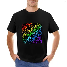 Men's Tank Tops Rainbow Pattern T-Shirt Anime Clothes Black T Shirts Blank T-shirts For Men