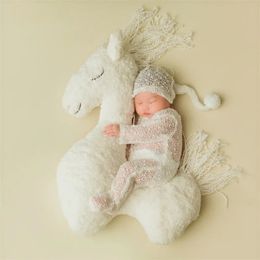 born Pography Horse Posing Pillow Cushion Props Boy Girl Toy For Baby Po Shoots Studio Prop Fotografia Accessories 240115