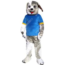 High quality Grey Dog Mascot Costumes Halloween Fancy Party Dress Cartoon Character Carnival Xmas Easter Advertising Birthday Party Costume Outfit