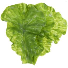 Decorative Flowers 3 Pcs Simulated Cabbage Model Simulation Lettuce Leaf Models Elastic