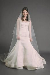 Veils Hot Saling High Quality 2T Cut Edge With Comb White Wedding Veil Cathedral Bridal Veils handmade Three Metres Long