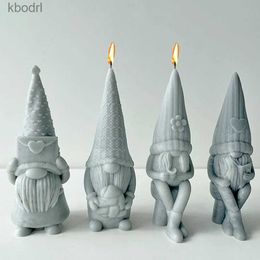 Craft Tools 3D Faceless Dwarf Silicone Candle Mould Diy Santa Handmade Soap Ice Cube Plaster Resin Making Supplies Home Decor Holiday Gifts YQ240115