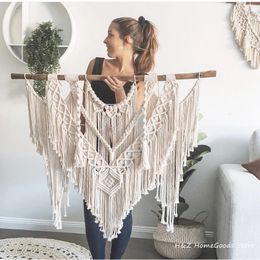 Large Macrame Tapestry Wall Hanging Geometric Art Wall Decor Bohemian Home Bedroom Background Chic Handicrafts Woven Tapestry 240115